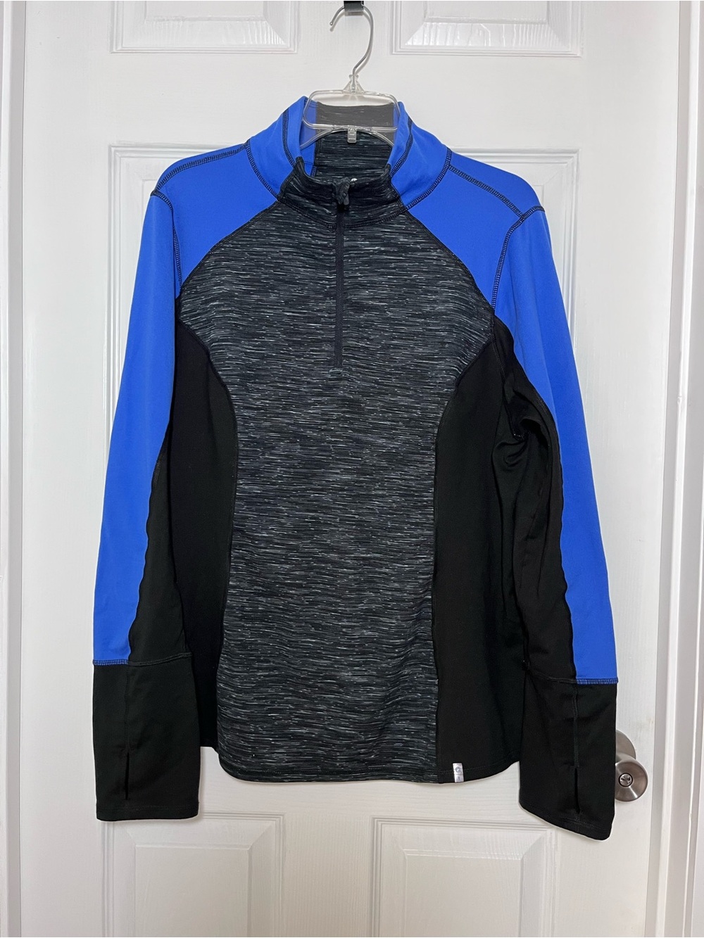 90 Degree By Reflex Blue and Black Performance Half-Zip Jacket